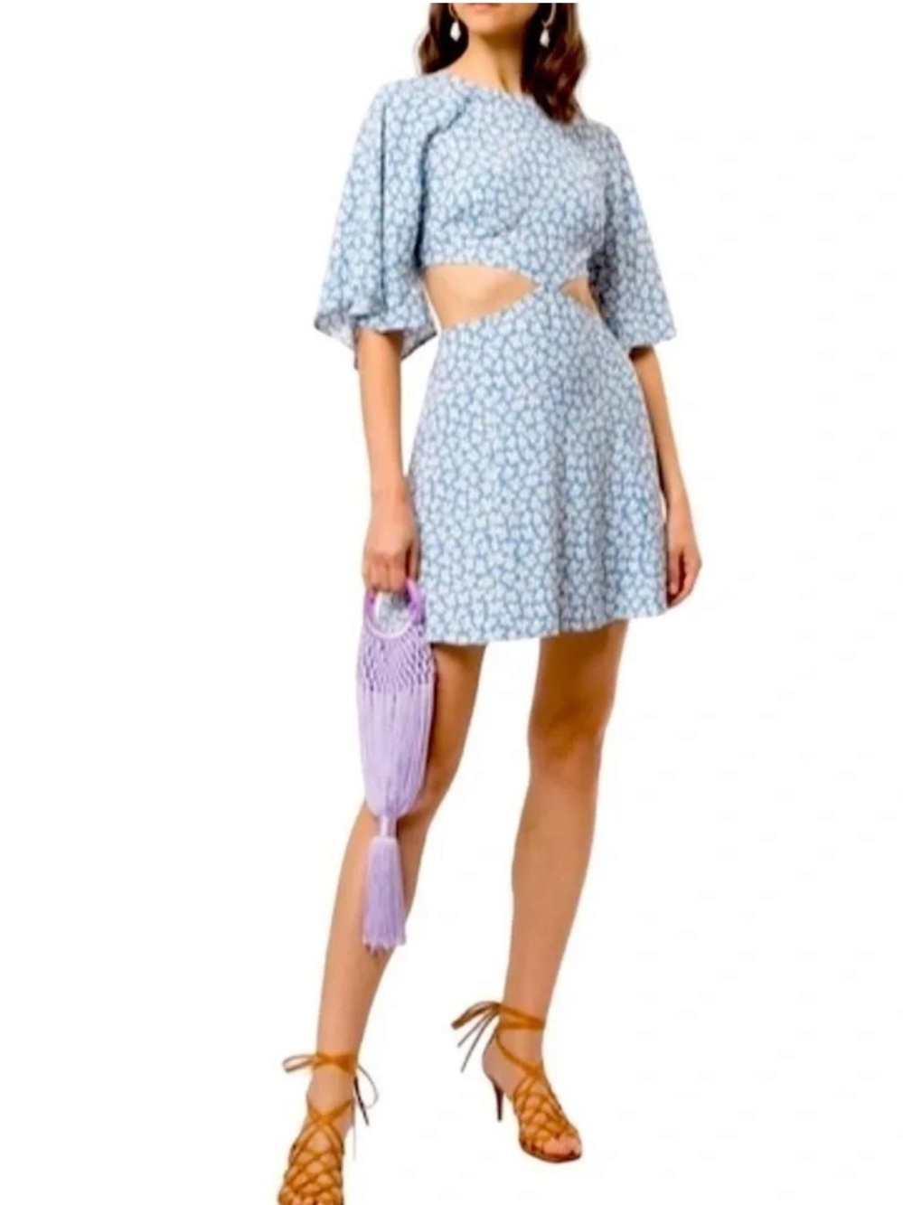 REFORMATION Lenni Cutout All Over Floral Mini Dress